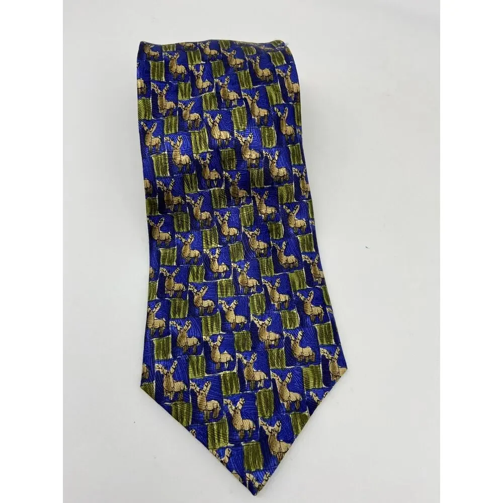 J. Garcia Collection Tie 100% Silk 1996‎ Estate VINTAGE Blue Green
